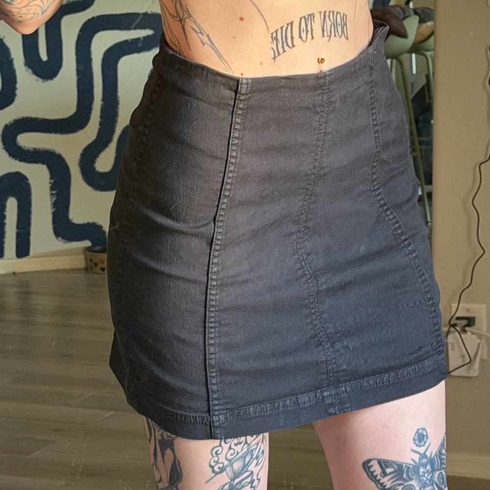 Free People Black Mini Skirt